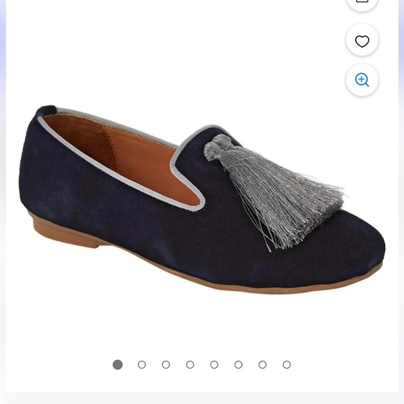 Silvia Cobos Suede Leather Navy Gray Tassel Loafers for Women Multiple Sizes - Picture 1 of 12